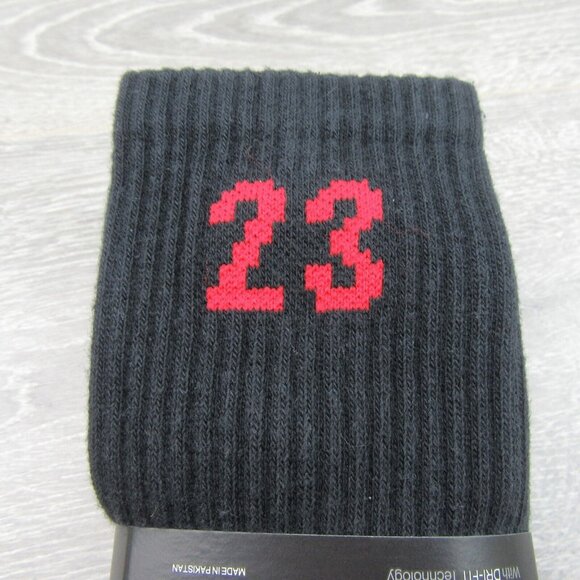 Jordan Essentials Crew Socks (3 Pairs) Mens Size 8-12 Black Red NEW - Picture 4 of 10